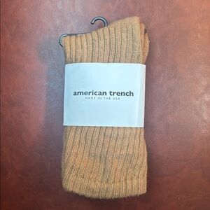 American Trench US Grown Cotton Camel Crew Socks, M